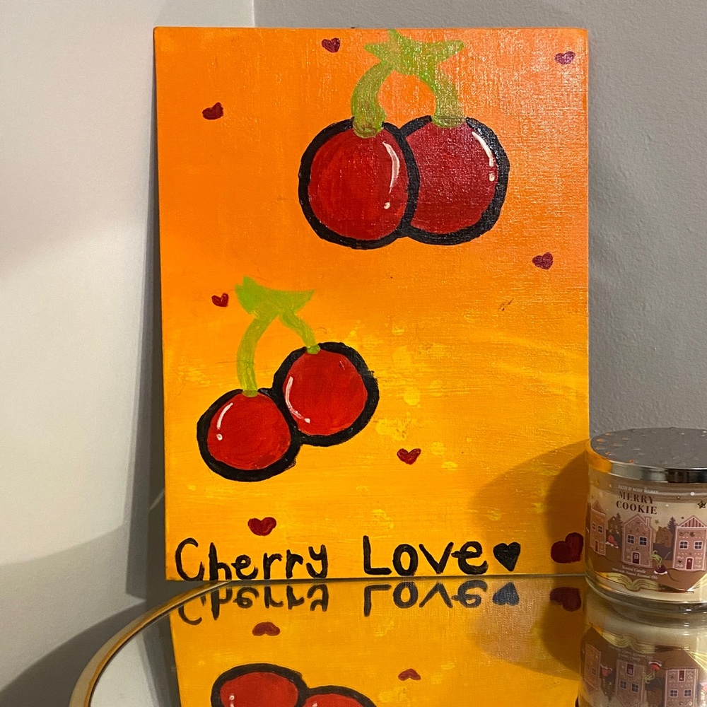 Cherry Love Canvas Art giving off a love vibe for anyone!